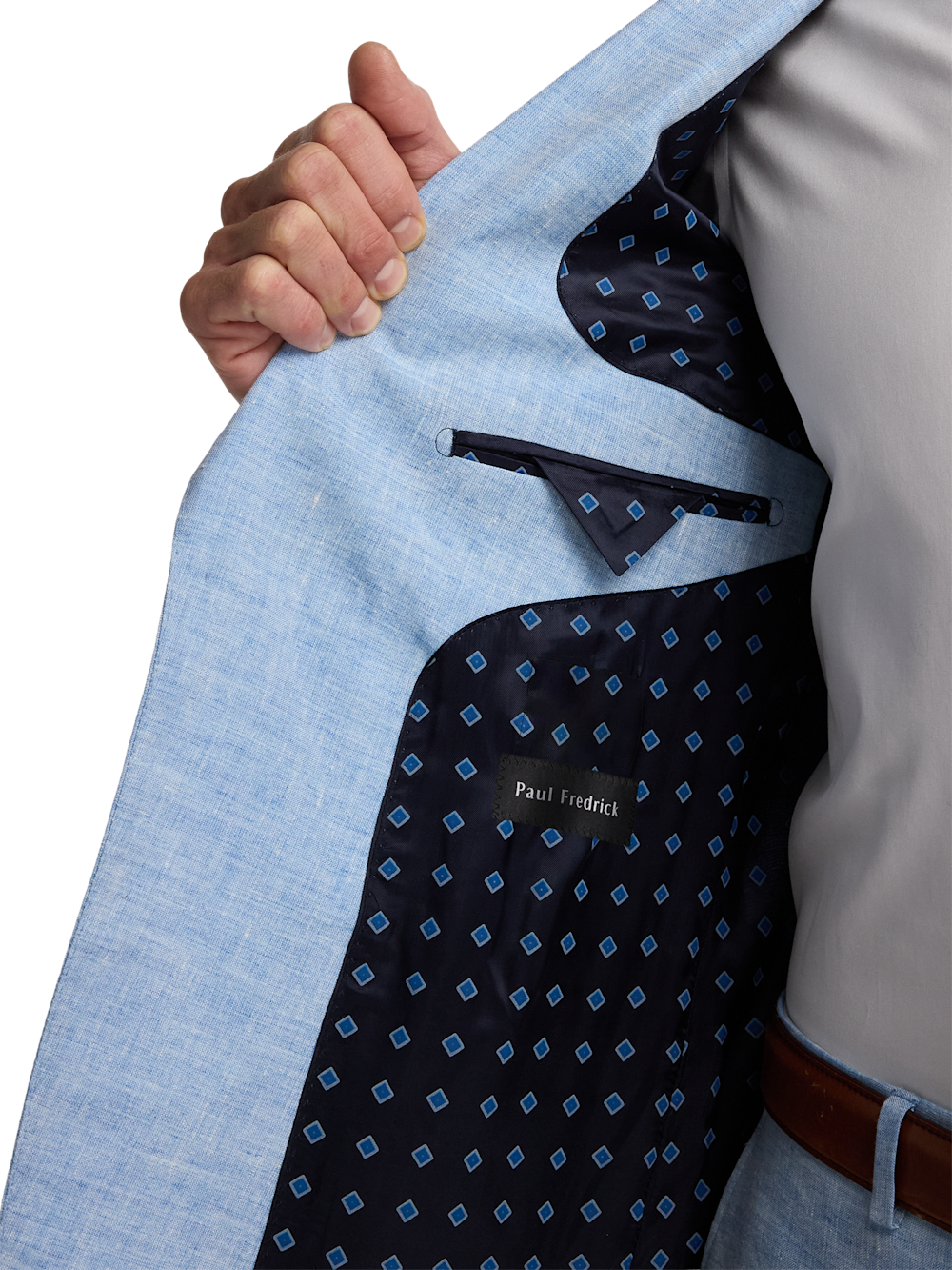 Alternate Image of Italian Linen Blend Single Breasted Notch Lapel Suit-3