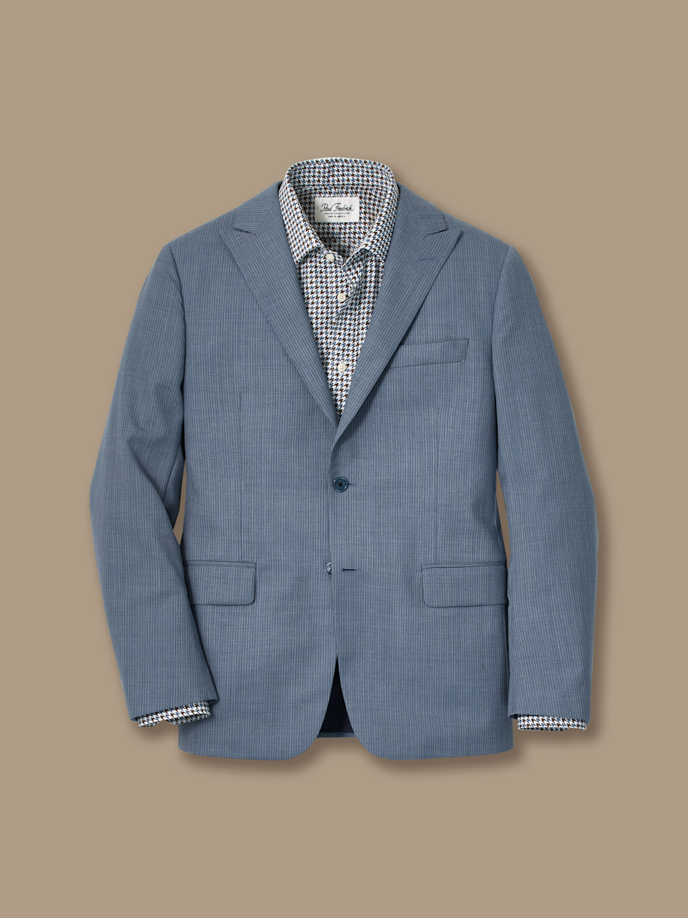 Wool Pinstripe Single Breasted Notch Lapel Suit