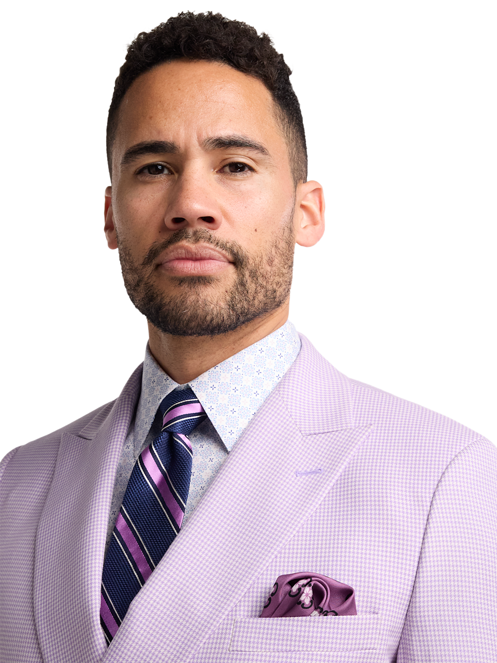 Alternate Image of Wool Blend Houndstooth Double Breasted Peak Lapel Suit-2