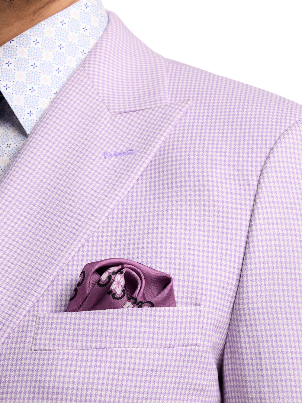 Alternate Image of Wool Blend Houndstooth Double Breasted Peak Lapel Suit-5