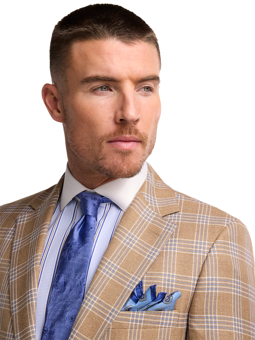 Alternate Image of Wool Blend Plaid Single Breasted Notch Lapel Suit-2