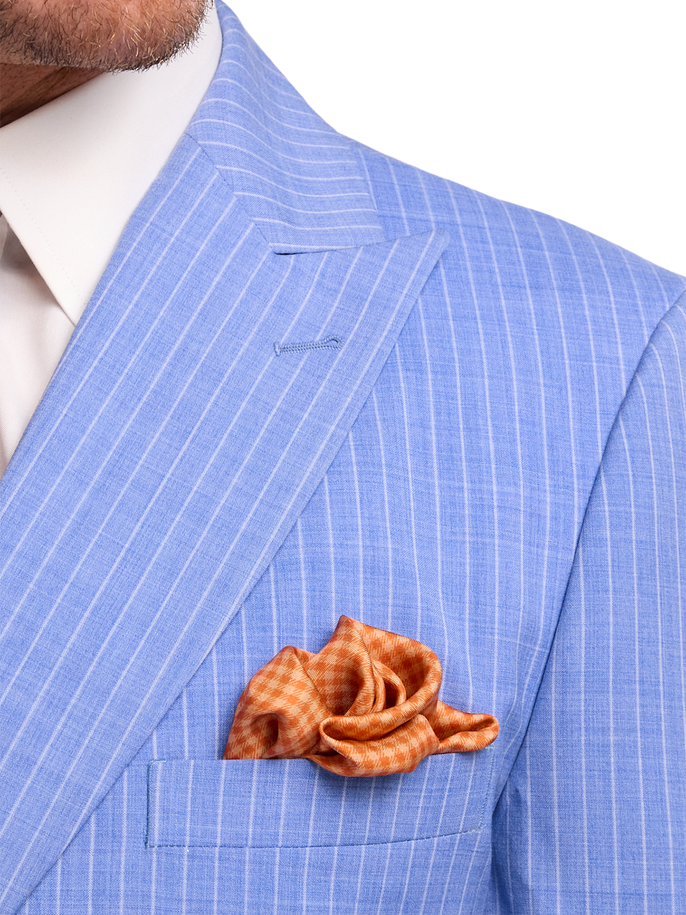 Alternate Image of Wool Blend Pinstripe Double Breasted Peak Lapel Suit-5