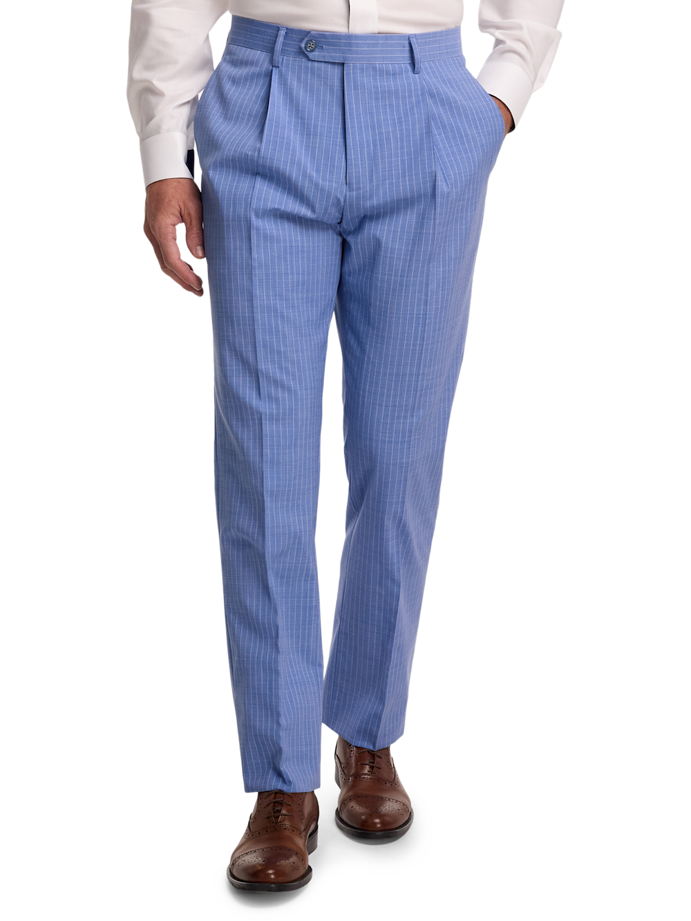 Alternate Image of Wool Blend Pinstripe Double Breasted Peak Lapel Suit-7