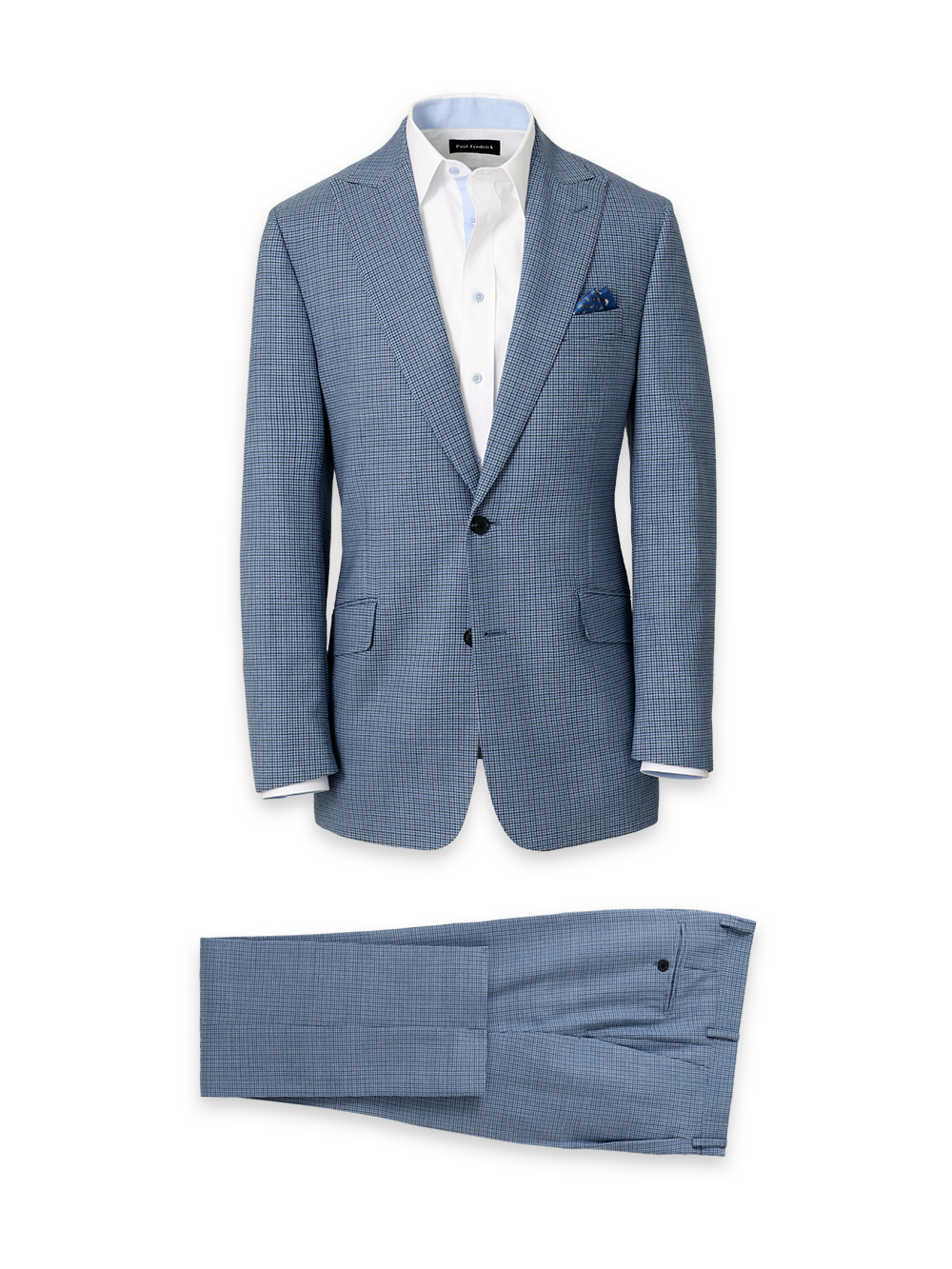 Product Image of Houndstooth Wool Blend Single Breasted Peak Lapel Suit-0