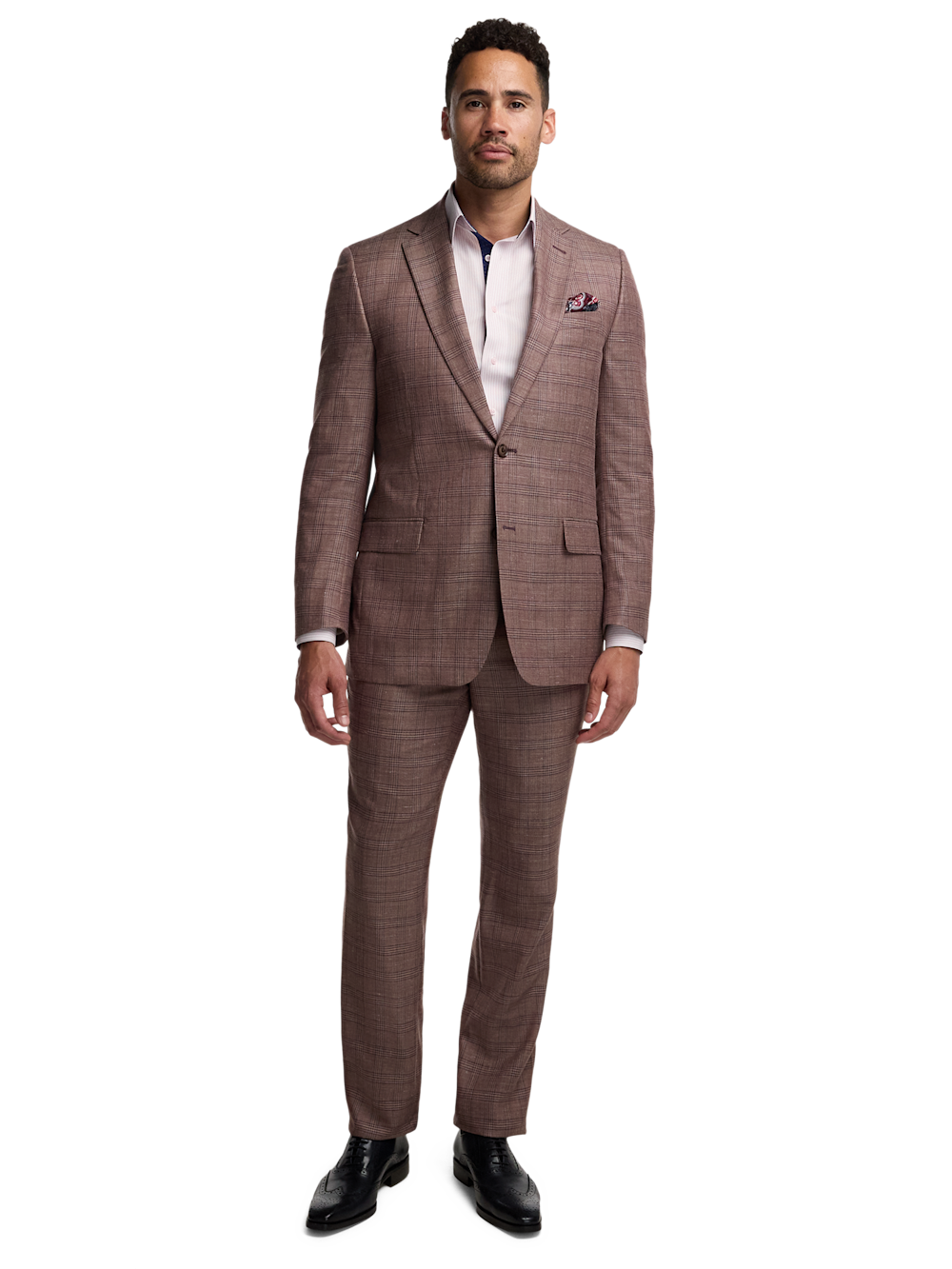 Alternate Image of Plaid Wool Blend Single Breasted Notch Lapel Suit-1