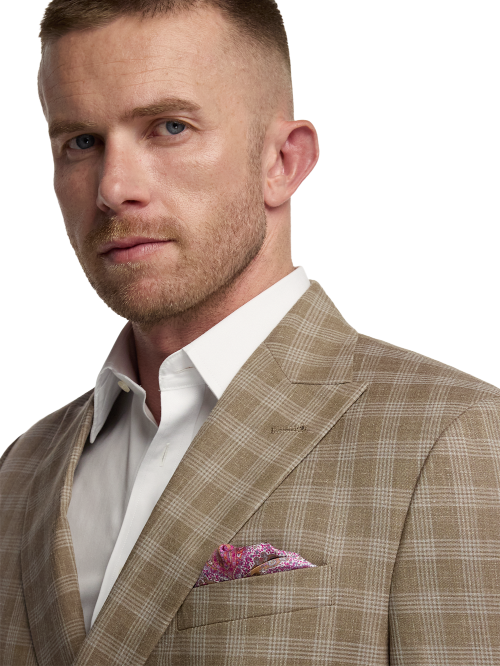 Alternate Image of Plaid Cotton Blend Double Breasted Peak Lapel Suit-2