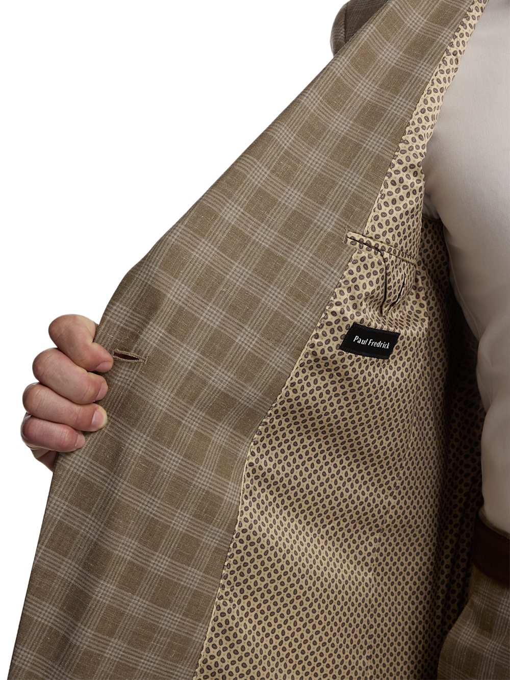 Alternate Image of Plaid Cotton Blend Double Breasted Peak Lapel Suit-3