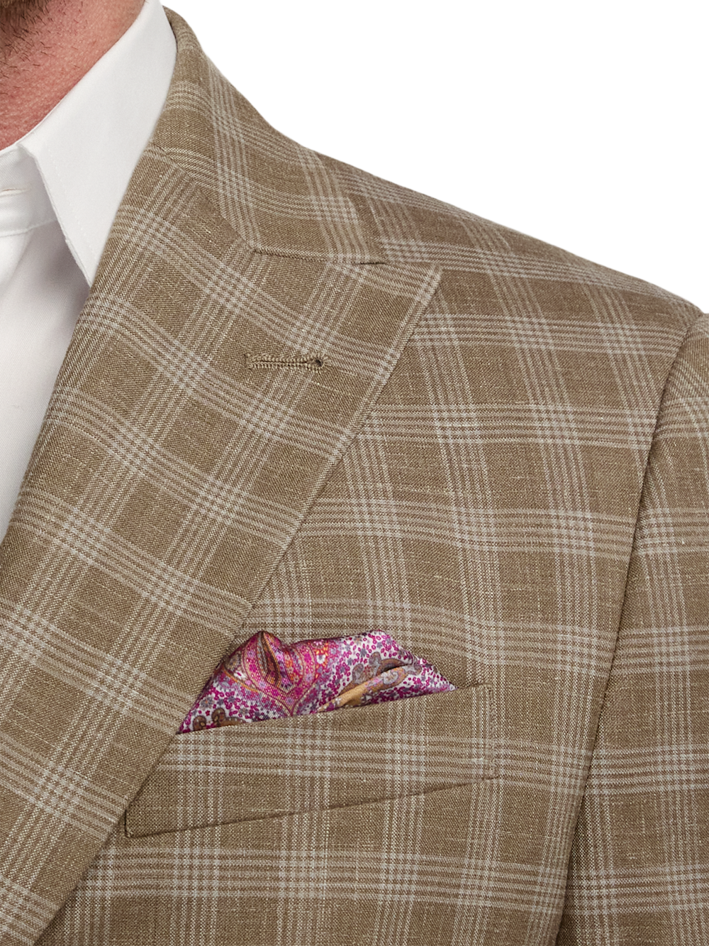 Alternate Image of Plaid Cotton Blend Double Breasted Peak Lapel Suit-5