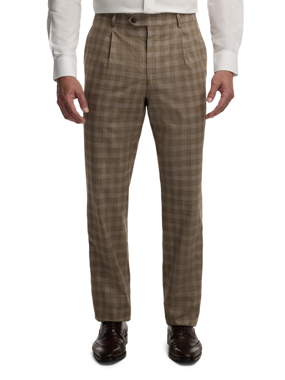 Alternate Image of Plaid Cotton Blend Double Breasted Peak Lapel Suit-7