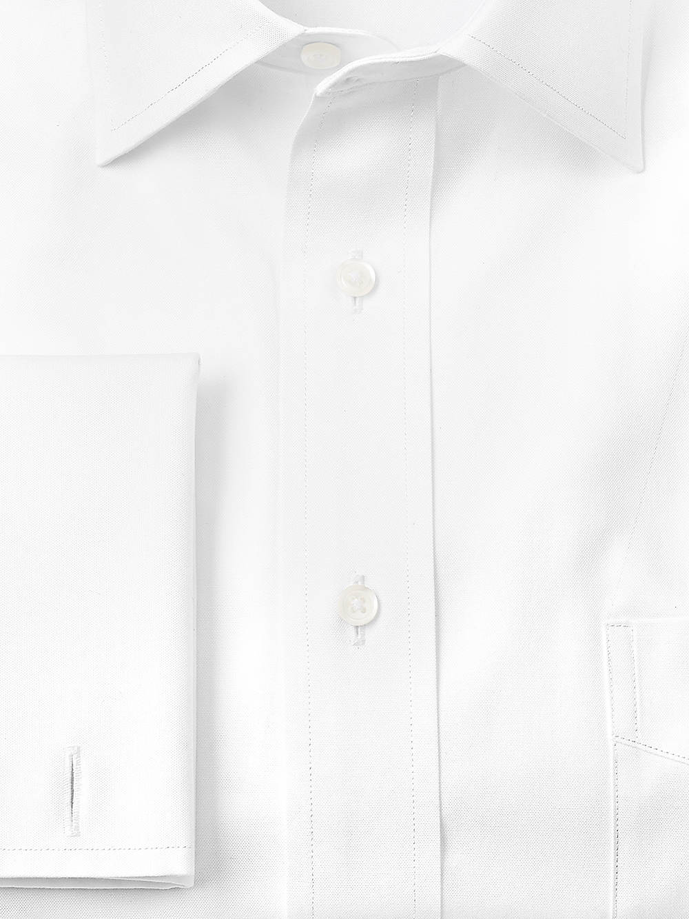 Alternate Image of Pure Cotton Pinpoint Solid Color Spread Collar French Cuff Dress Shirt-2