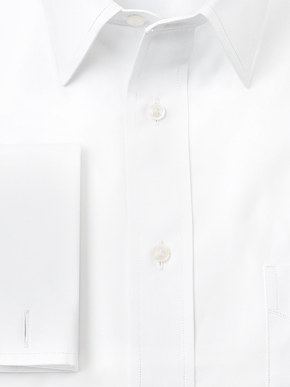 Alternate Image of Pure Cotton Broadcloth Solid Color Straight Collar French Cuff Dress Shirt-2