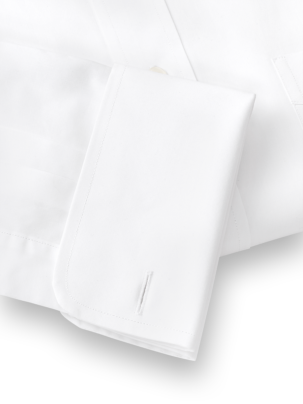 Alternate Image of Pure Cotton Broadcloth Solid Color Straight Collar French Cuff Dress Shirt-4