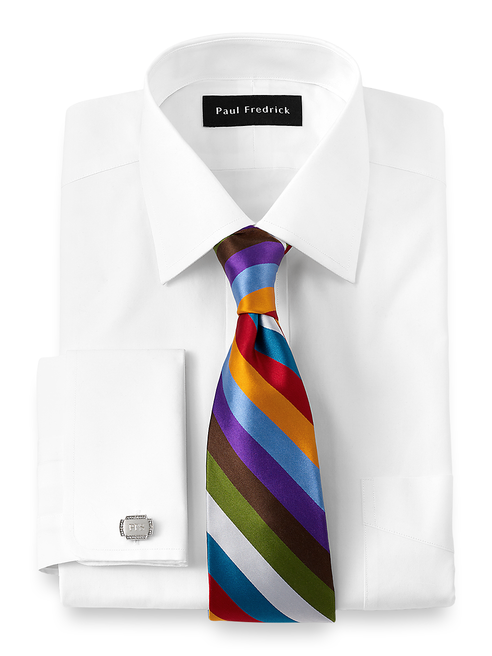 Alternate Image of Pure Cotton Broadcloth Solid Color Spread Collar French Cuff Dress Shirt-1