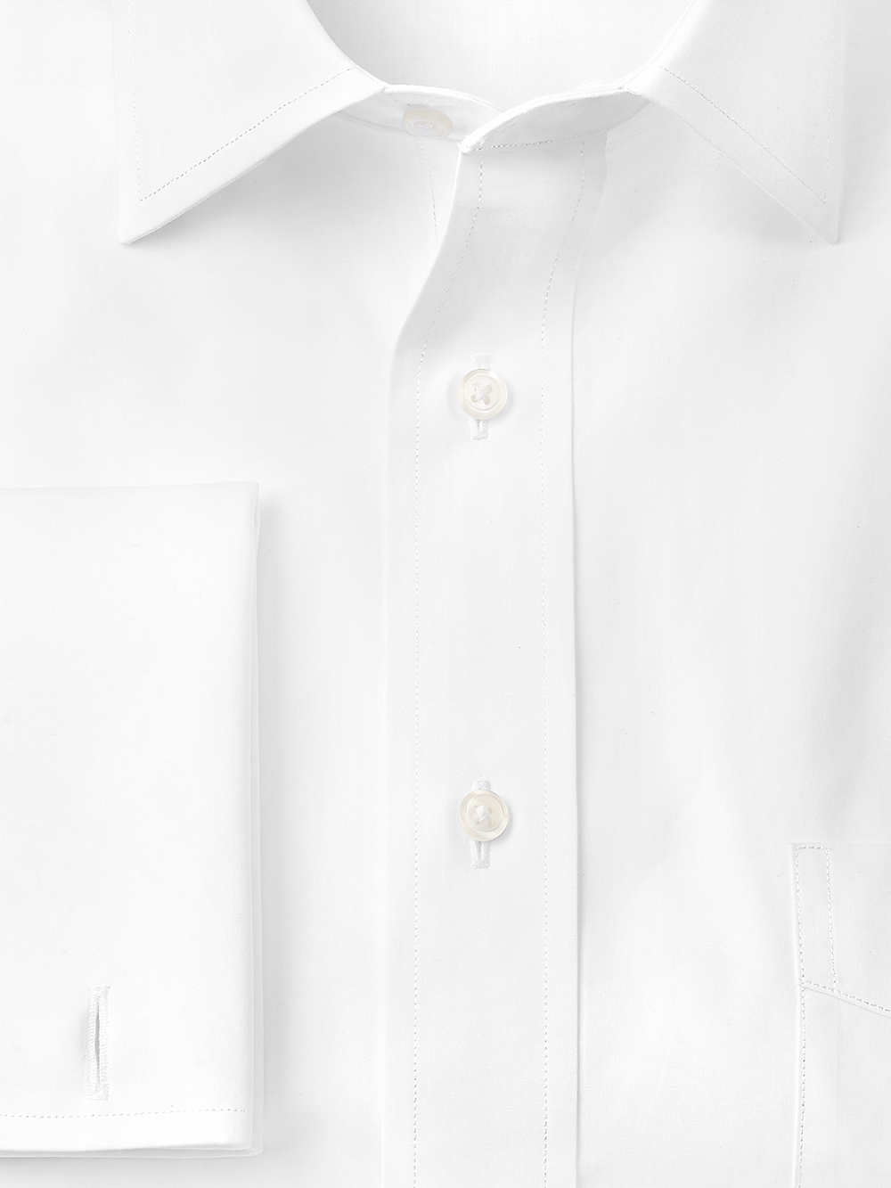 Alternate Image of Pure Cotton Broadcloth Solid Color Spread Collar French Cuff Dress Shirt-2