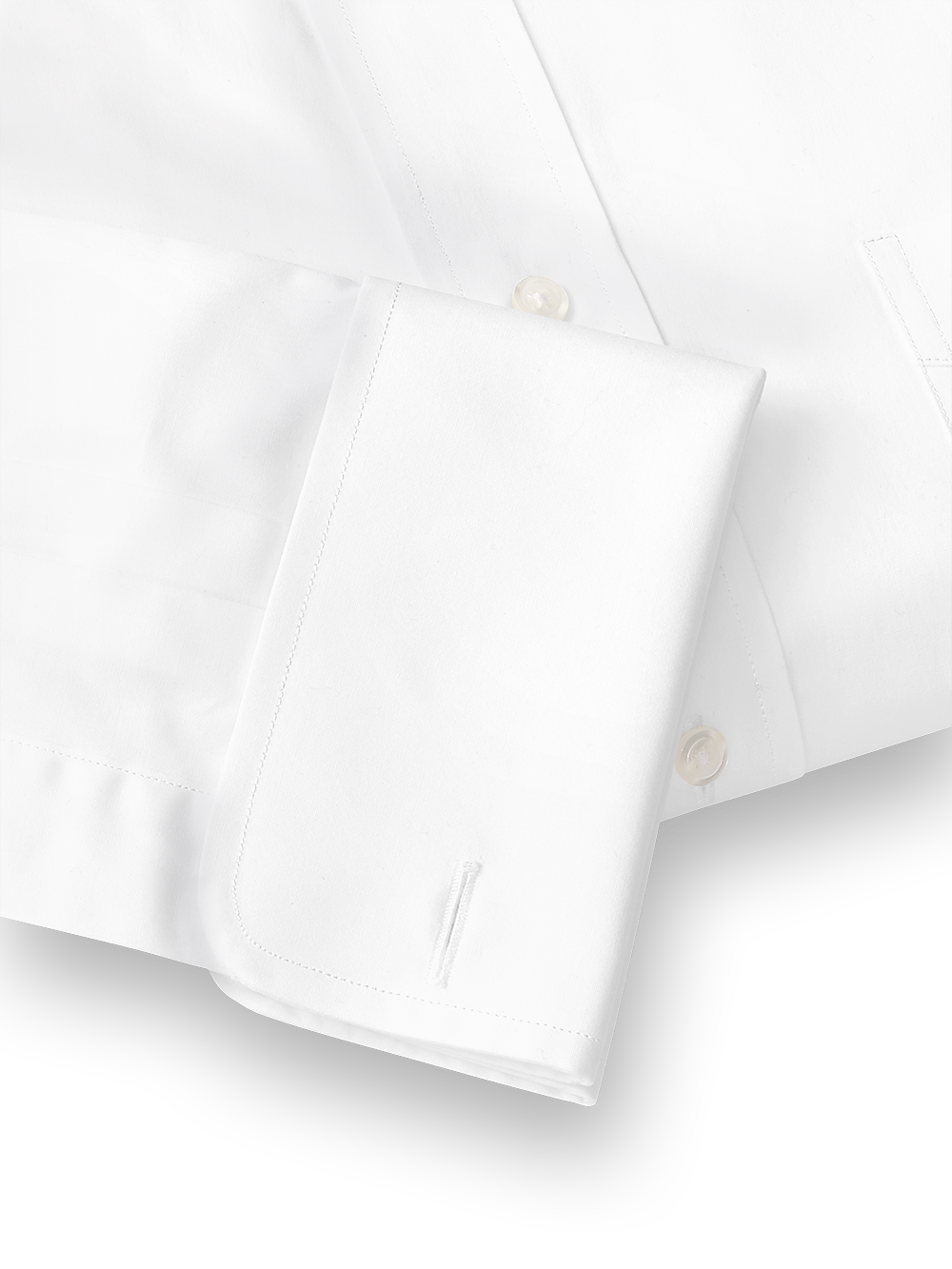 Alternate Image of Pure Cotton Broadcloth Solid Color Spread Collar French Cuff Dress Shirt-4