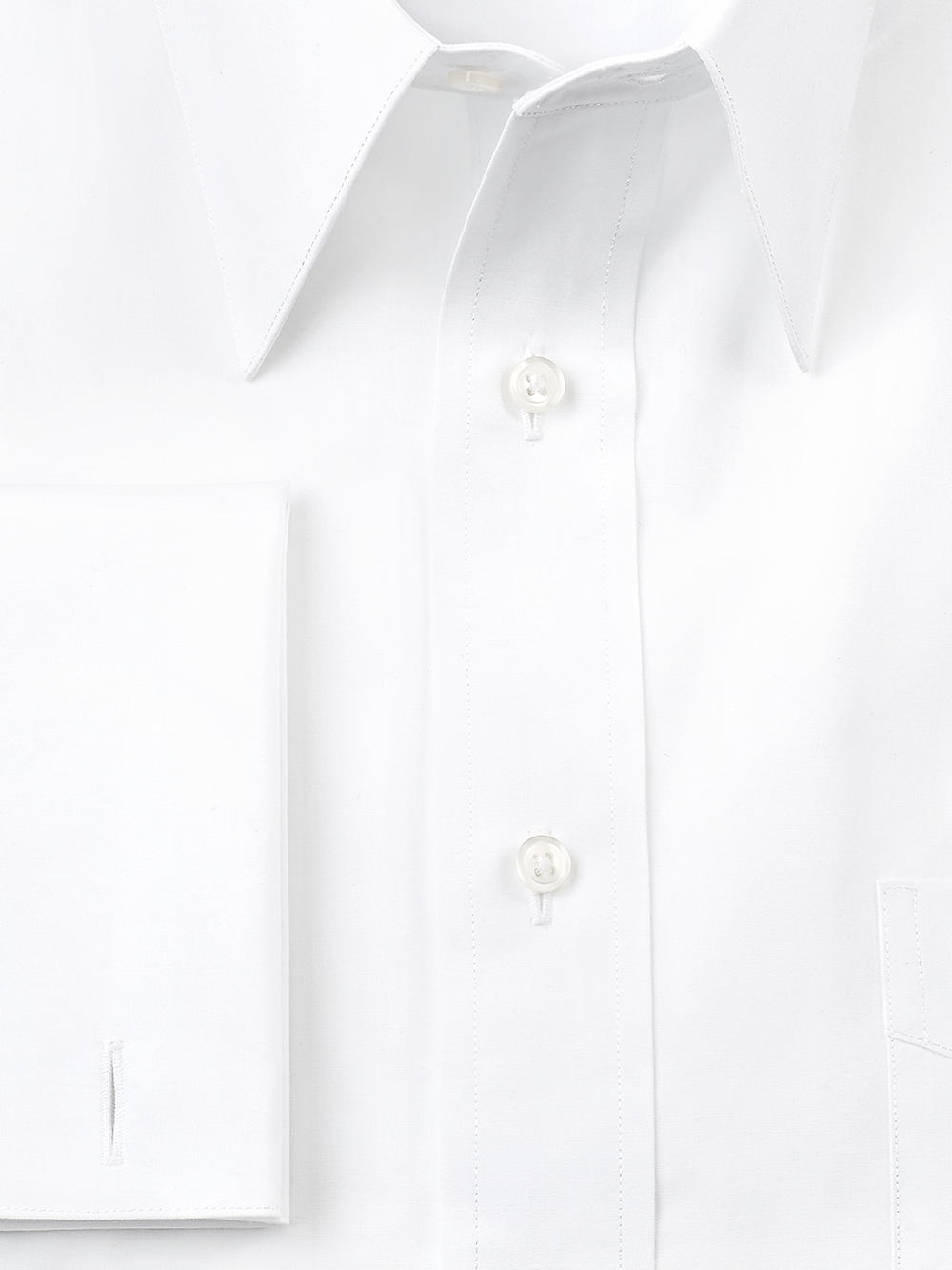 Alternate Image of Pure Cotton Broadcloth Edge-stitched Straight Collar French Cuff Dress Shirt-2