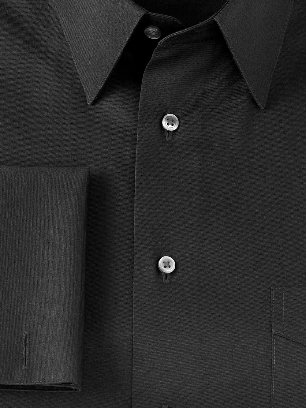 Alternate Shot of Men's Black Solid Shirts No Trim Detail - 5