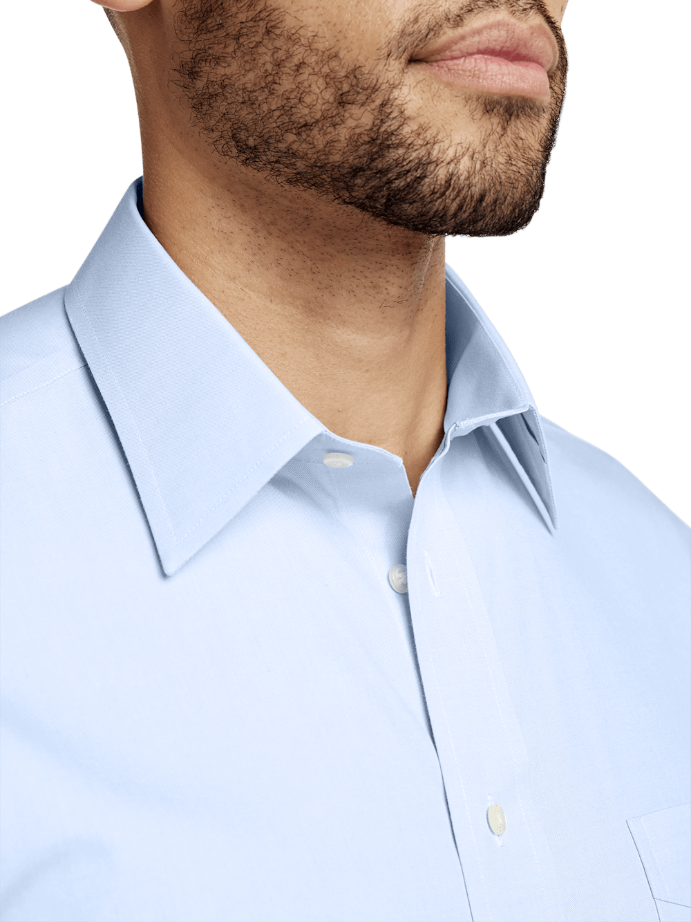 Alternate Image of Non-iron Cotton Pinpoint Solid Point Collar French Cuff Dress Shirt-2