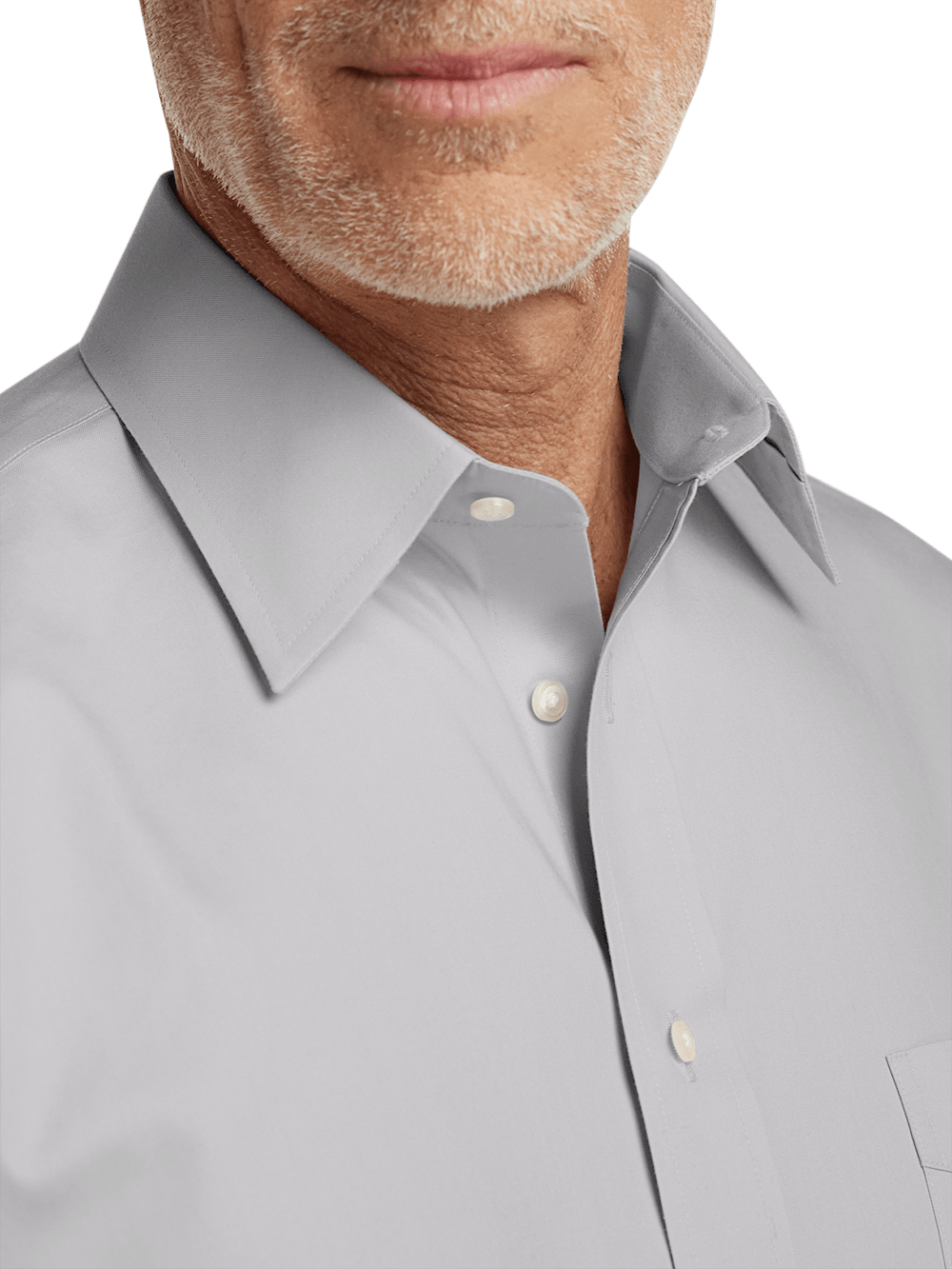 Alternate Image of Non-iron Cotton Pinpoint Solid Point Collar French Cuff Dress Shirt-2