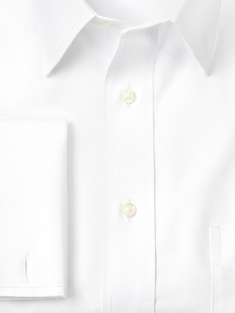 Alternate Shot of Men's White Solid Shirts No Trim Detail - 5