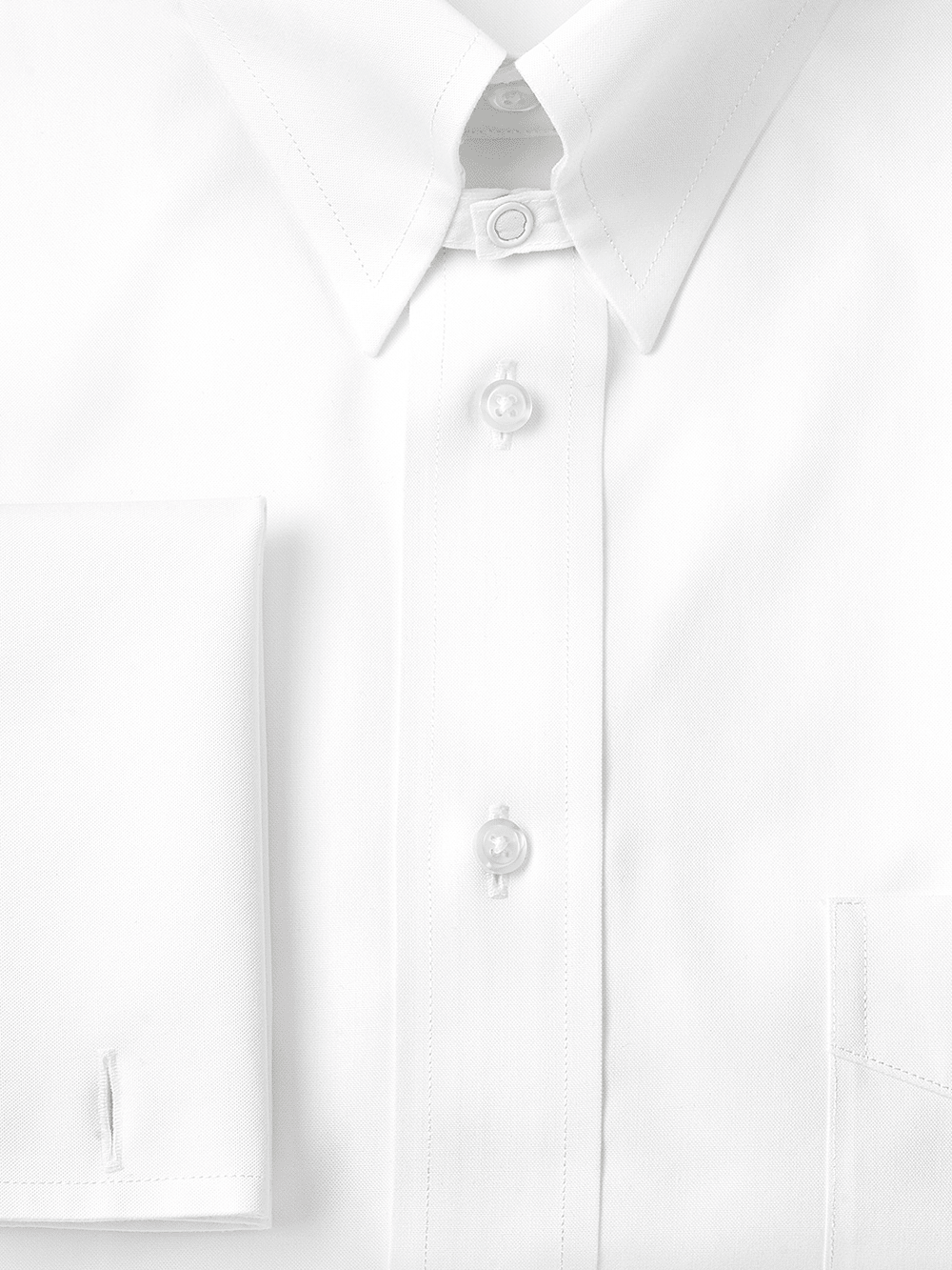 Alternate Image of Non-iron Cotton Pinpoint Solid Snap Tab Collar French Cuff Dress Shirt-2