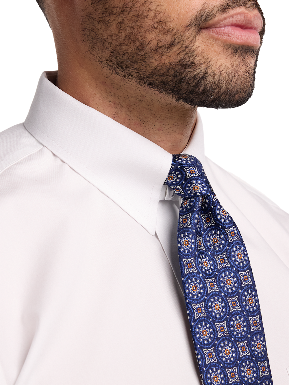 Alternate Image of Non-iron Cotton Pinpoint Solid Snap Tab Collar French Cuff Dress Shirt-2