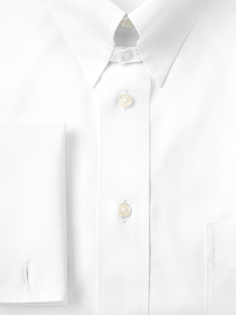Alternate Shot of Men's White Solid Shirts No Trim Detail - 5