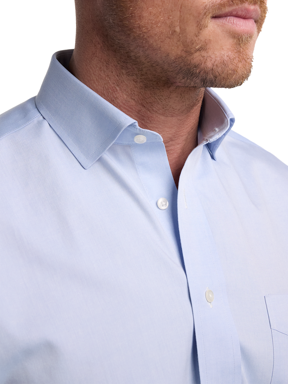 Non-Iron Cotton Pinpoint Solid Spread Collar French Cuff Dress Shirt - Paul Fredrick Non-Iron Cotton Pinpoint Solid Spread Collar French Cuff Dress Shirt - Paul Fredrick
