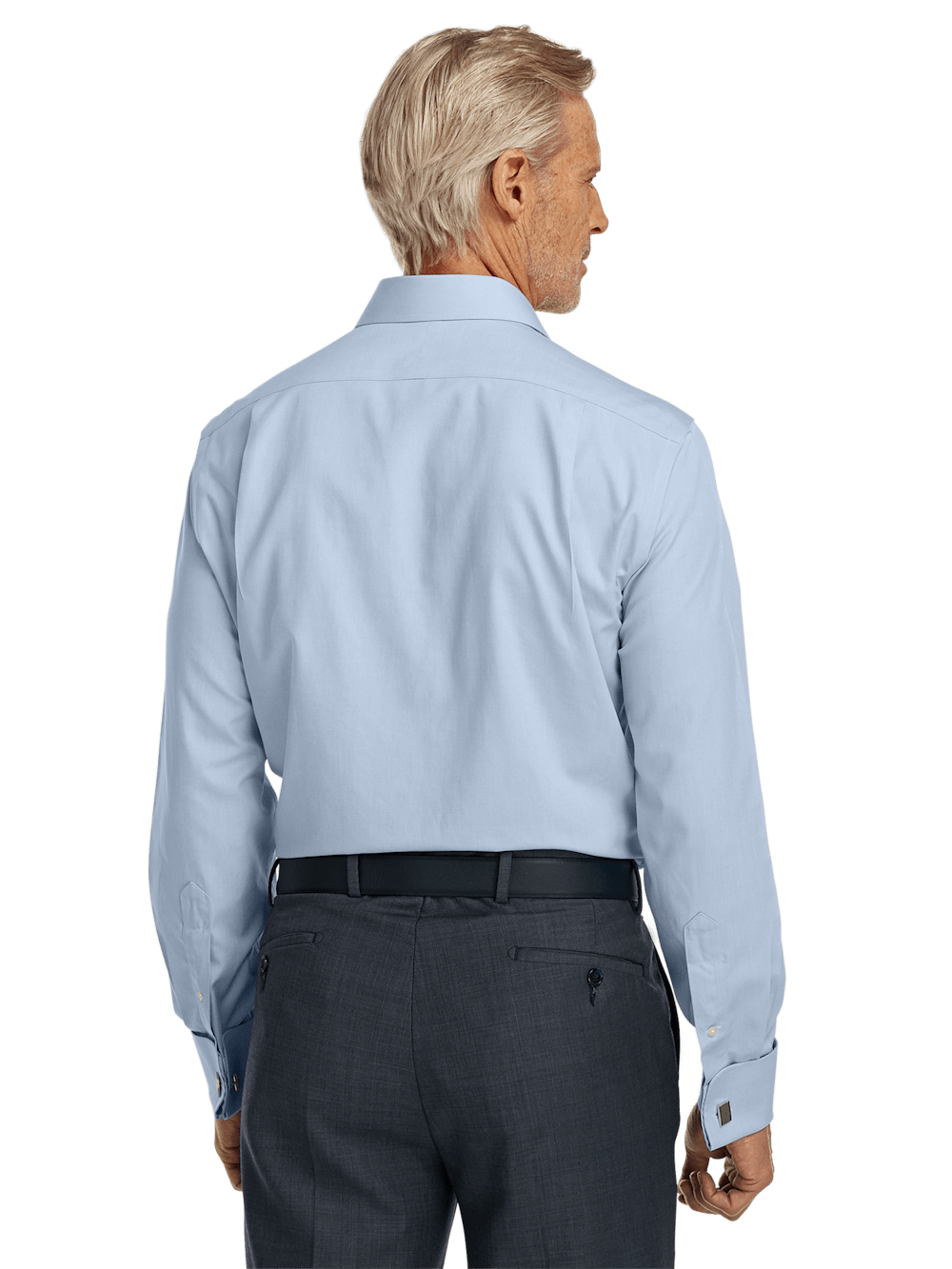 Alternate Image of Non-iron Cotton Pinpoint Solid Spread Collar French Cuff Dress Shirt-4
