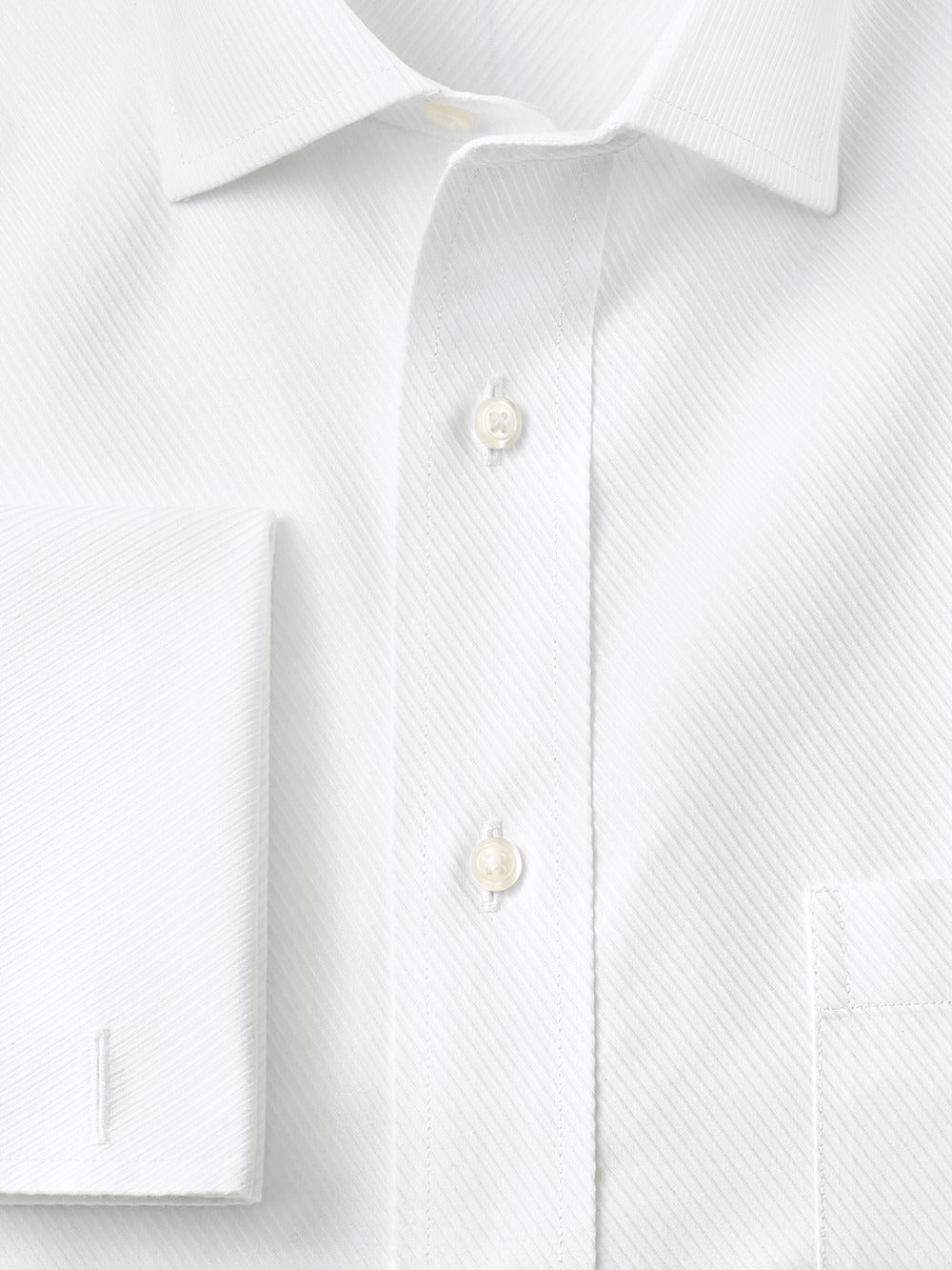 Alternate Shot of Men's White Twill Shirts No Trim Detail - 5