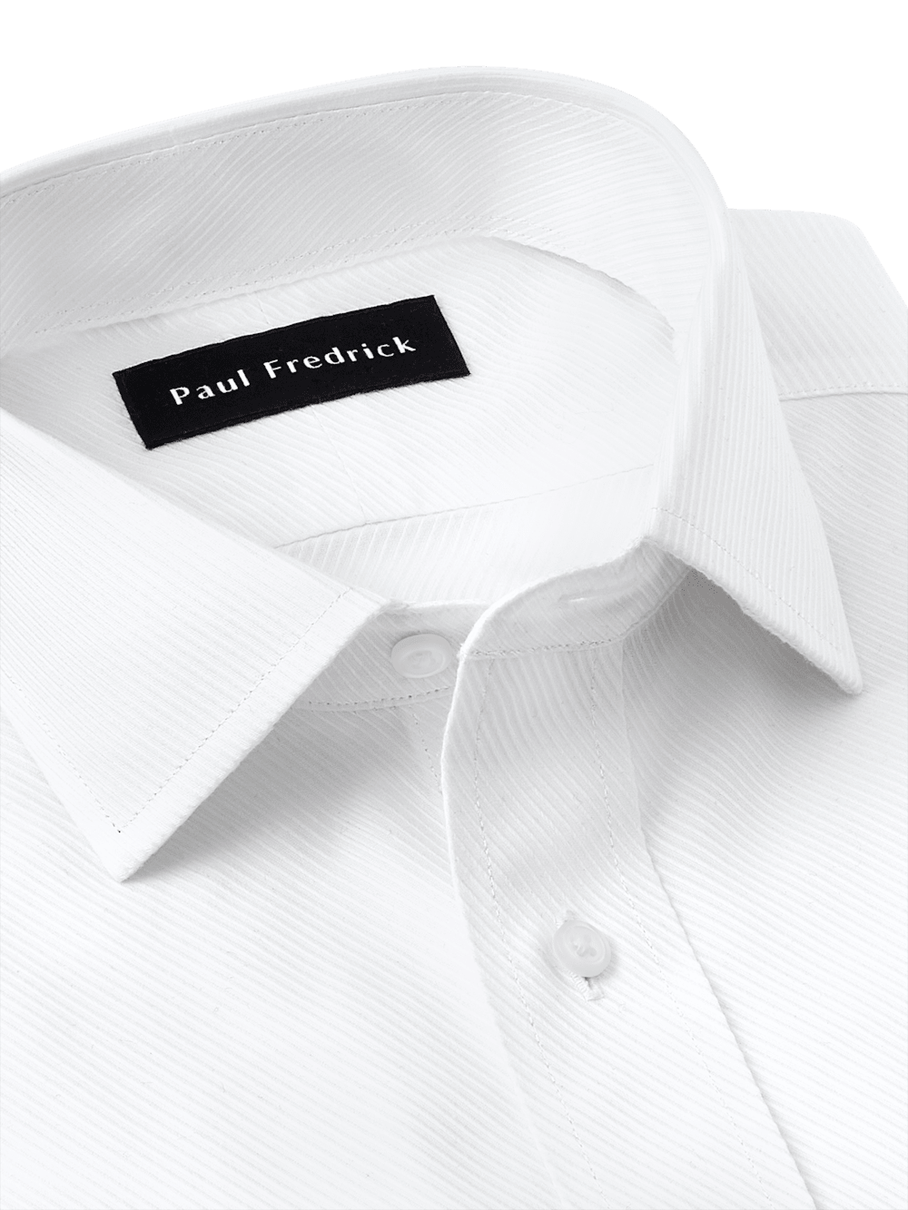 Non-Iron Cotton Twill Spread Collar French Cuff Dress Shirt - White – Paul  Fredrick