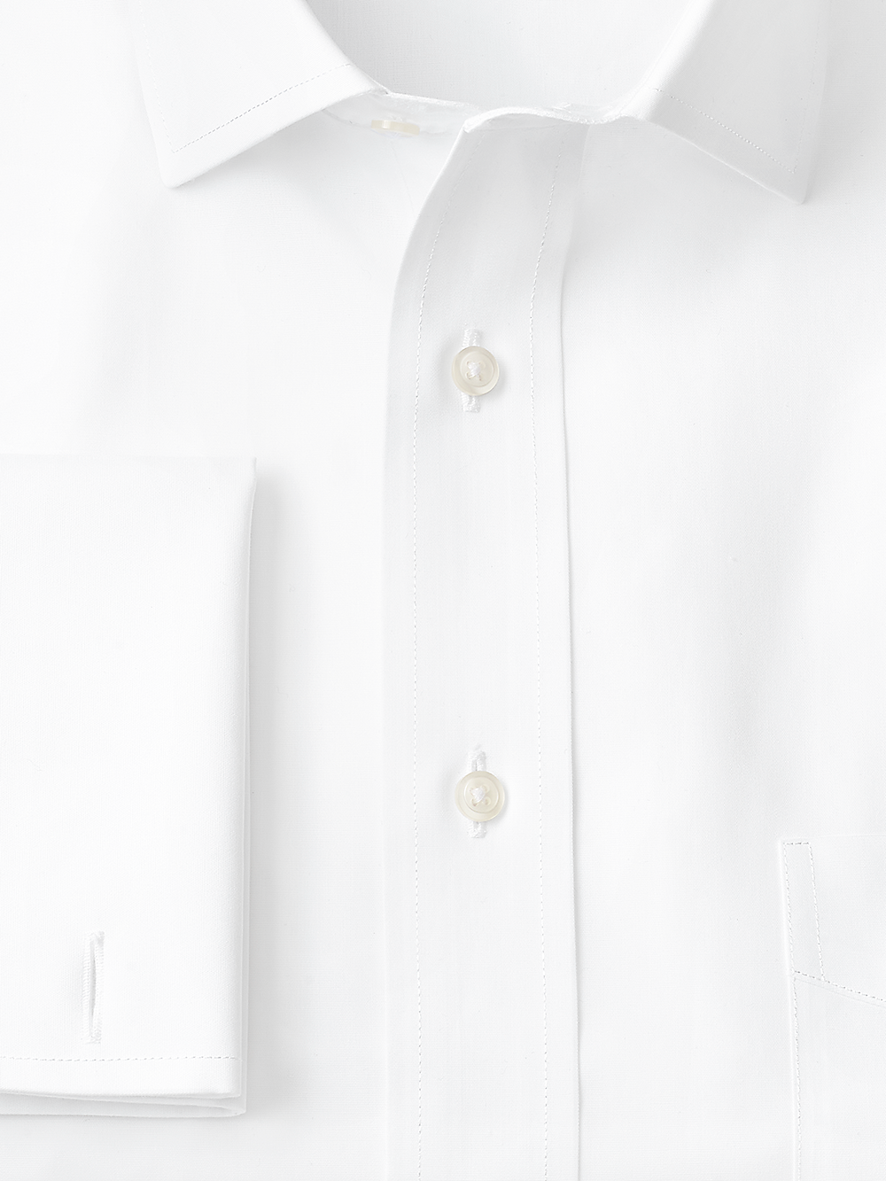Alternate Image of Supima Non-iron Cotton Solid Color Spread Collar French Cuff Dress Shirt-2