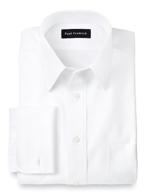 Impeccable Non Iron Cotton Pinpoint Straight Collar French Cuff Dress Shirt