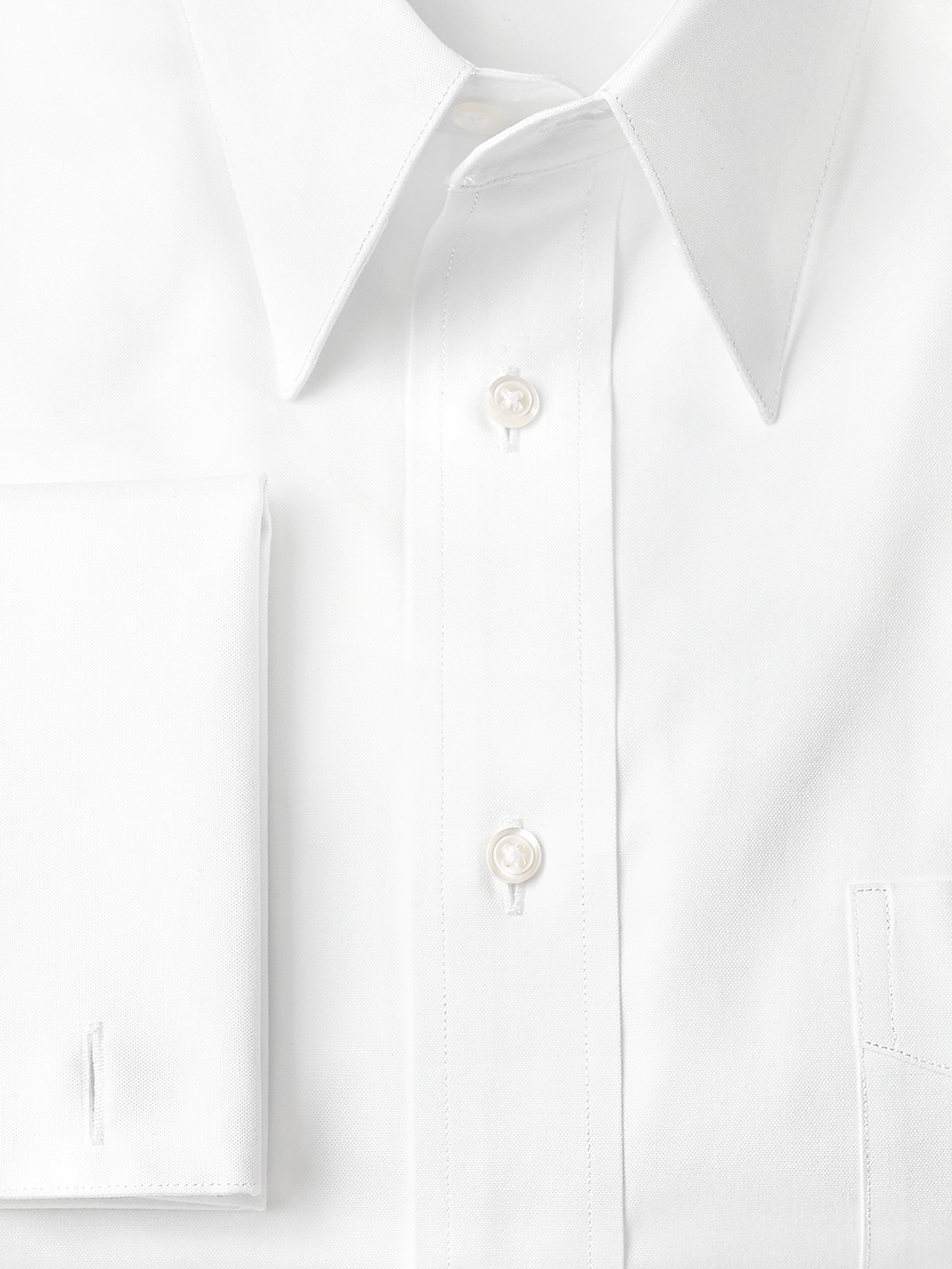 Alternate Image of Pure Cotton Pinpoint Edge-stitched Straight Collar French Cuff Dress Shirt-2