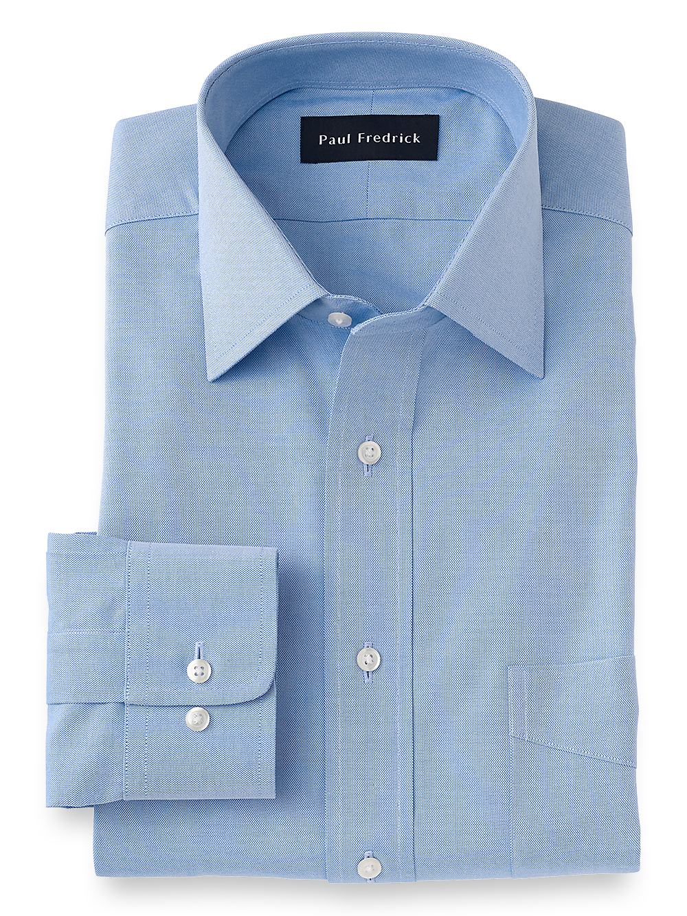Product Image of Superfine Egyptian Cotton Solid Color Spread Collar Dress Shirt-Blue
