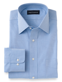 Superfine Egyptian Cotton Solid Color Spread Collar Dress Shirt - Blue