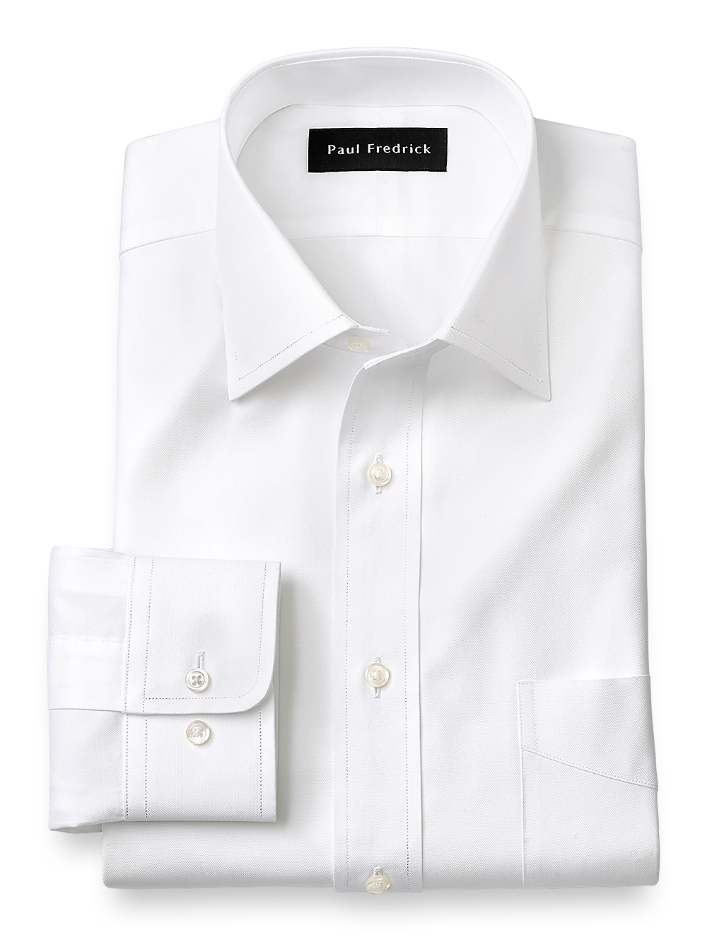 Product Image of Superfine Egyptian Cotton Solid Color Spread Collar Dress Shirt-White