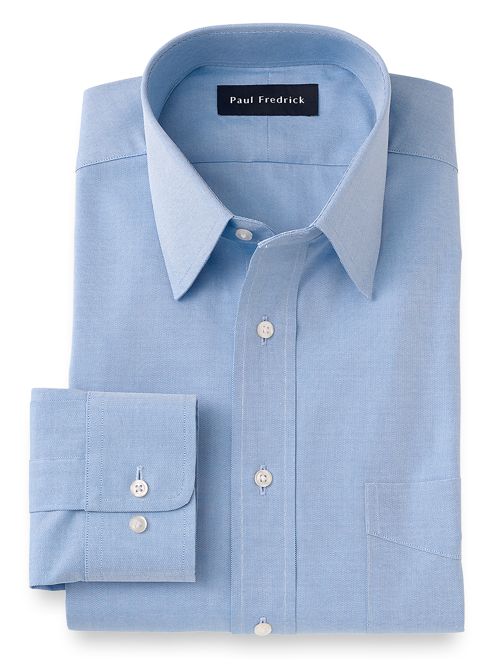 Product Image of Superfine Egyptian Cotton Solid Color Straight Collar Dress Shirt-Blue