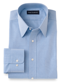 Superfine Egyptian Cotton Solid Color Straight Collar Dress Shirt - Blue