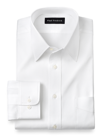 Superfine Egyptian Cotton Solid Color Straight Collar Dress Shirt - White