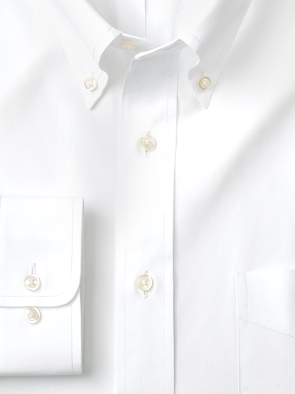 Alternate Image of Slim Fit Pure Cotton Broadcloth Solid Color Button Down Collar Dress Shirt-1