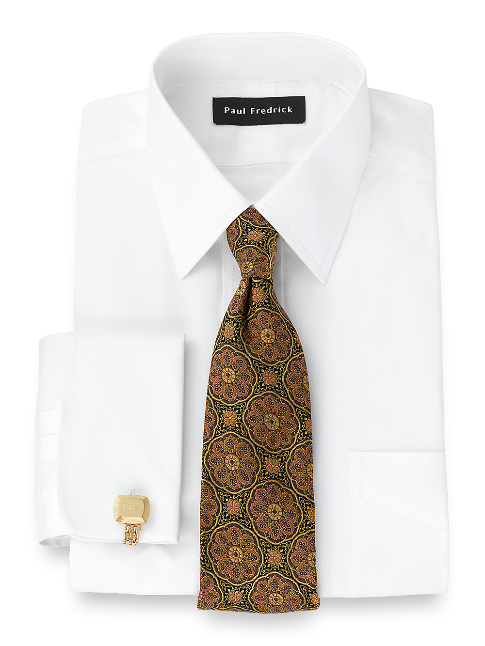 Slim Fit Pure Cotton Broadcloth Straight Collar French Cuff Dress Shir Paul Fredrick Slim Fit Pure Cotton Broadcloth Straight Collar French Cuff Dress Shir Paul Fredrick
