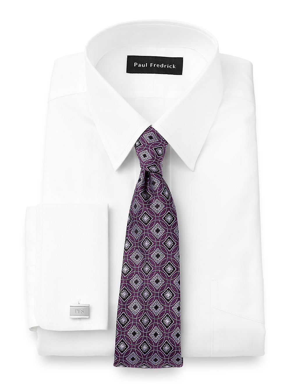 Slim Fit Superfine Egyptian Cotton Solid Straight Collar French Cuff D Paul Fredrick Slim Fit Superfine Egyptian Cotton Solid Straight Collar French Cuff D Paul Fredrick