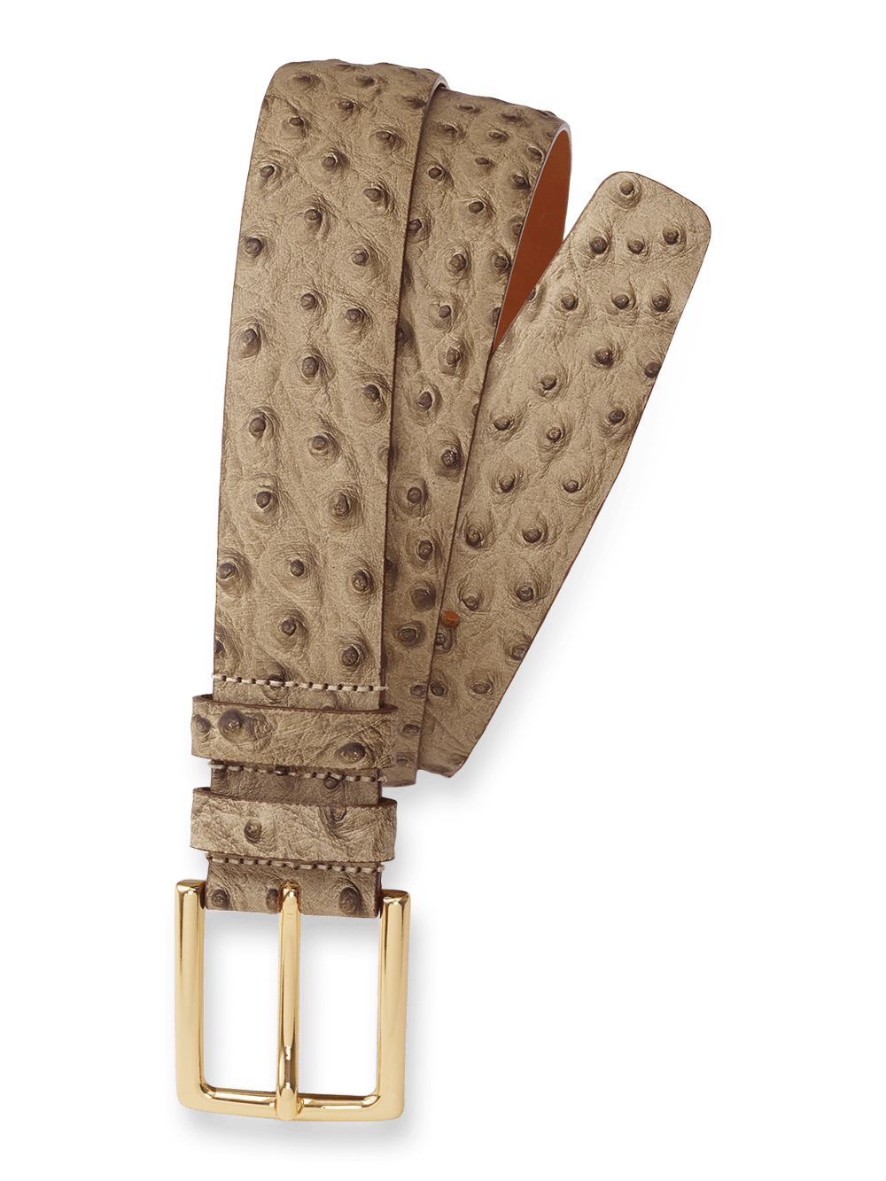 Product Image of Ostrich Embossed Belt-Beige