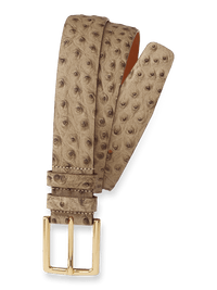 Ostrich Embossed Belt - Beige