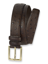 Ostrich Embossed Belt - Brown