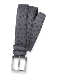Ostrich Embossed Belt - Grey