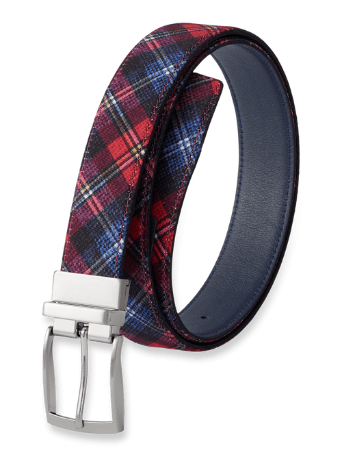 Plaid Reversible Belt Red/navy – Paul Fredrick