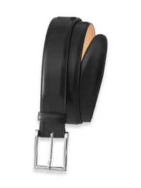 Leather Belt with Changeable Buckle - Black