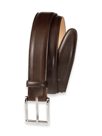 Leather Belt with Changeable Buckle - Brown